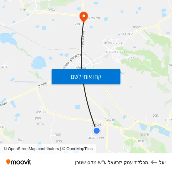 מפת יעל למכללת עמק יזרעאל ע''ש מקס שטרן
