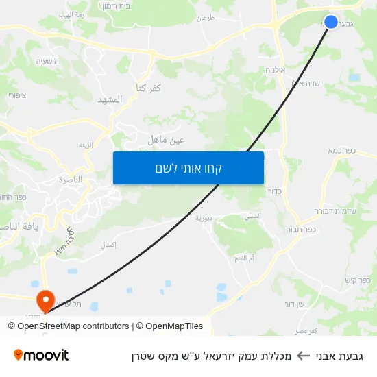 מפת גבעת אבני למכללת עמק יזרעאל ע''ש מקס שטרן