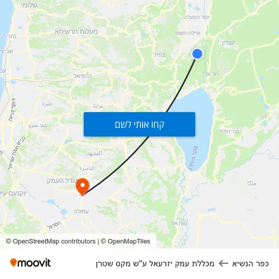מפת כפר הנשיא למכללת עמק יזרעאל ע''ש מקס שטרן