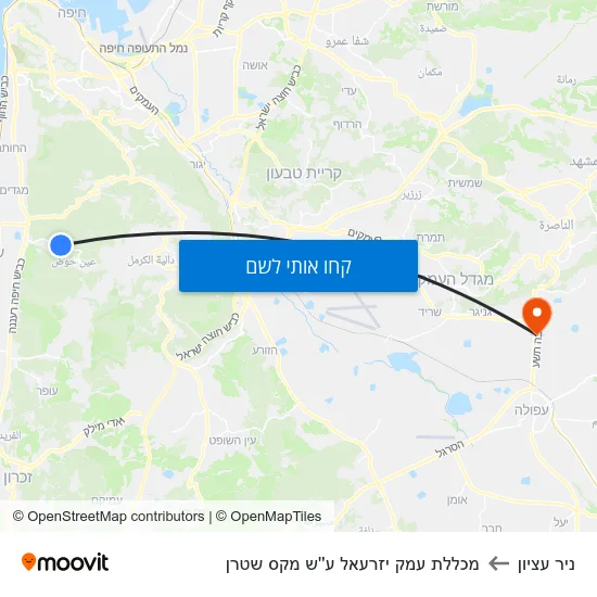 מפת ניר עציון למכללת עמק יזרעאל ע''ש מקס שטרן