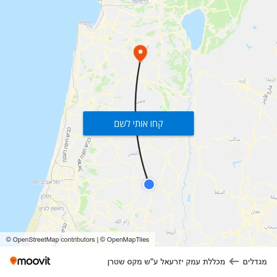 מפת מגדלים למכללת עמק יזרעאל ע''ש מקס שטרן
