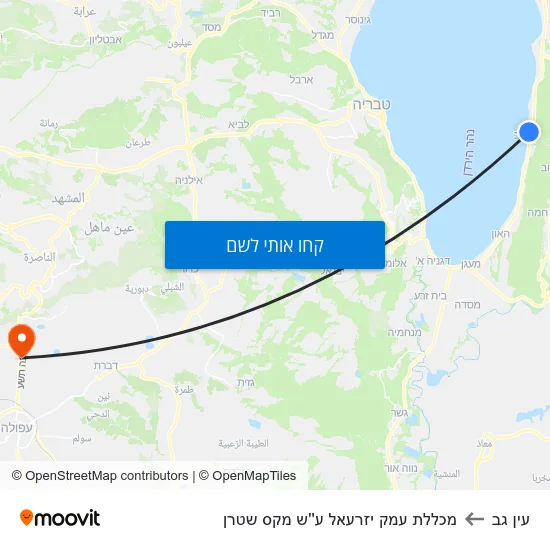 מפת עין גב למכללת עמק יזרעאל ע''ש מקס שטרן