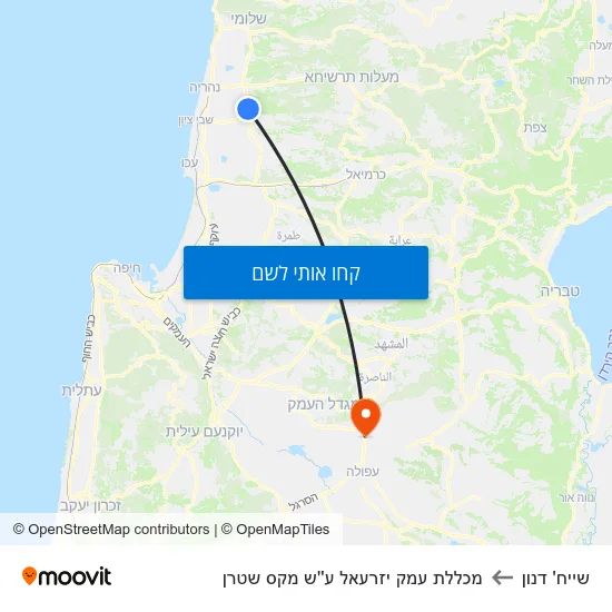מפת שייח' דנון למכללת עמק יזרעאל ע''ש מקס שטרן