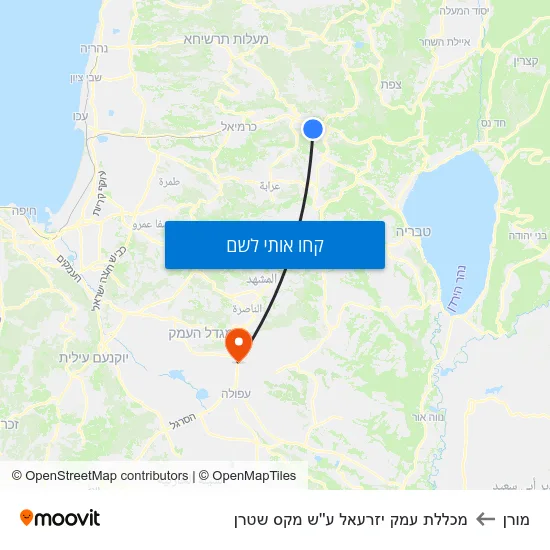 מפת מורן למכללת עמק יזרעאל ע''ש מקס שטרן