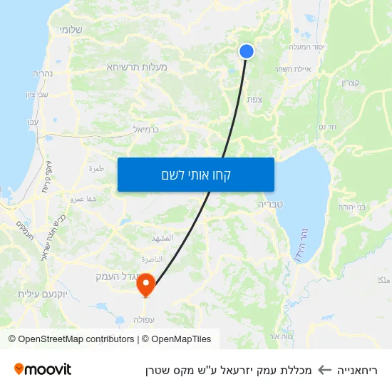 מפת ריחאנייה למכללת עמק יזרעאל ע''ש מקס שטרן