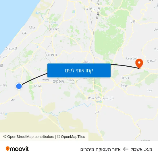 מפת מ.א. אשכול לאזור תעסוקה מיתרים