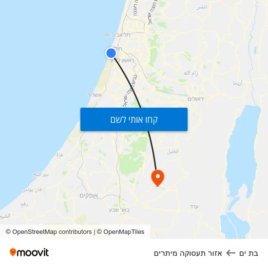 מפת בת ים לאזור תעסוקה מיתרים