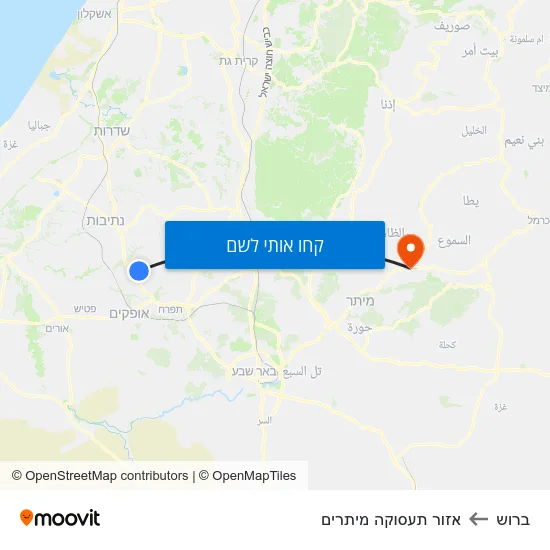 מפת ברוש לאזור תעסוקה מיתרים