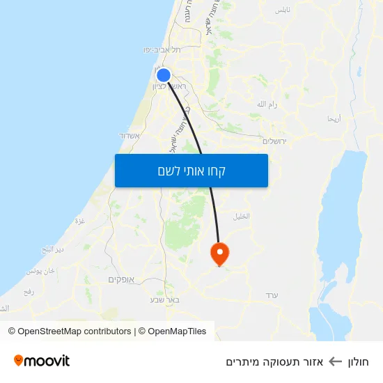 מפת חולון לאזור תעסוקה מיתרים