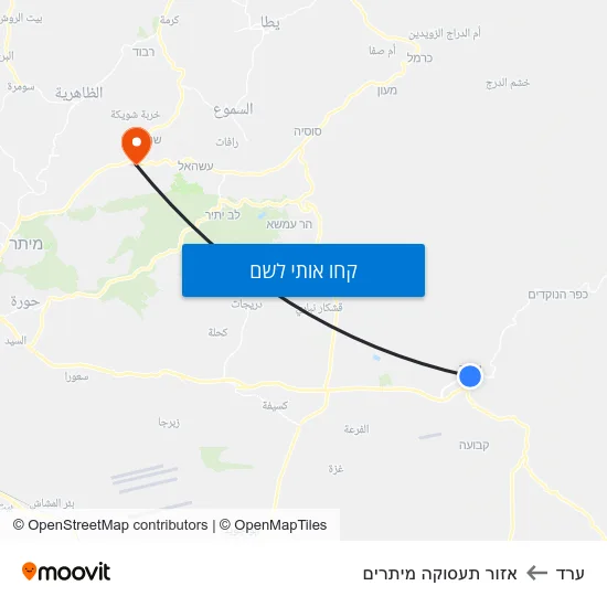מפת ערד לאזור תעסוקה מיתרים