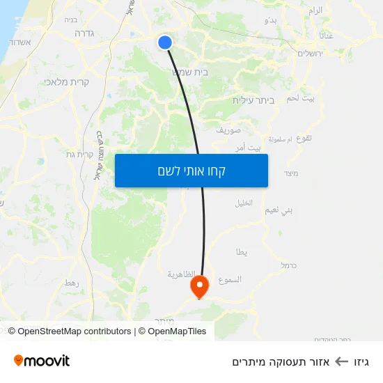 מפת גיזו לאזור תעסוקה מיתרים