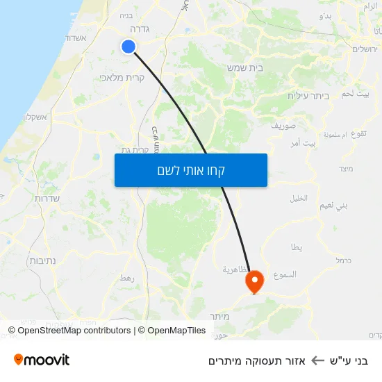 מפת בני עי"ש לאזור תעסוקה מיתרים
