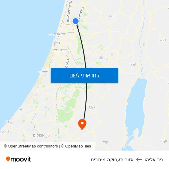 מפת ניר אליהו לאזור תעסוקה מיתרים