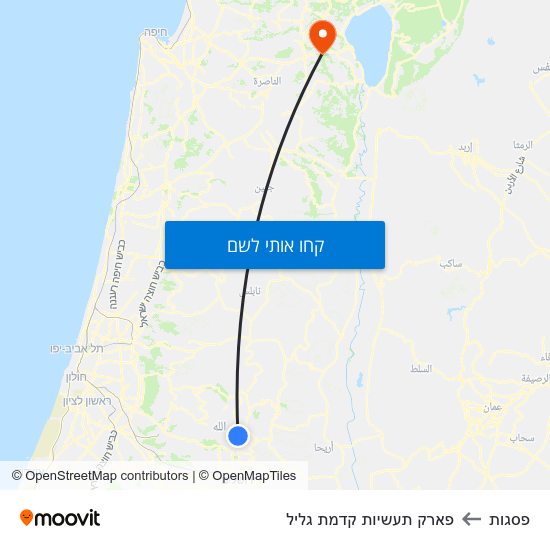 מפת פסגות לפארק תעשיות קדמת גליל