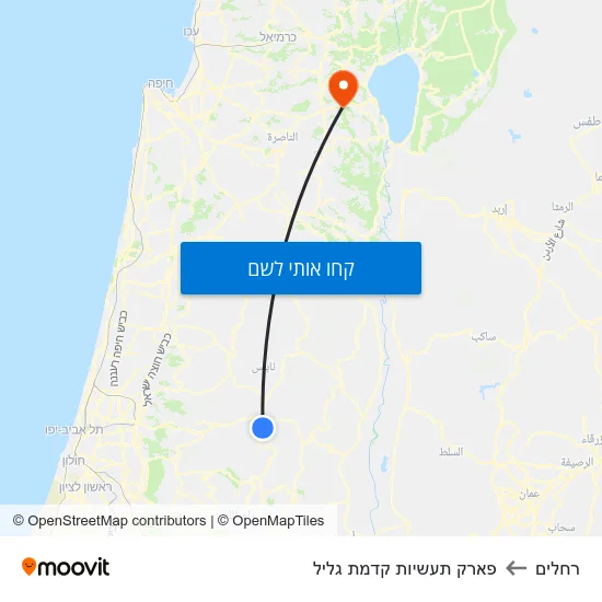 מפת רחלים לפארק תעשיות קדמת גליל