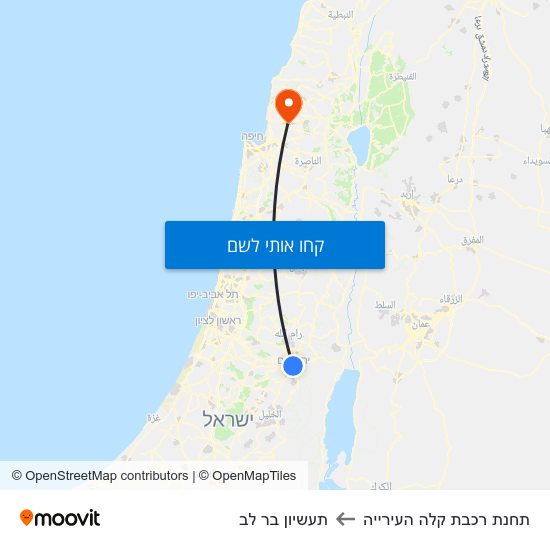 מפת תחנת רכבת קלה העירייה לתעשיון בר לב