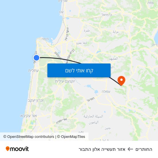 מפת החותרים לאזור תעשייה אלון התבור