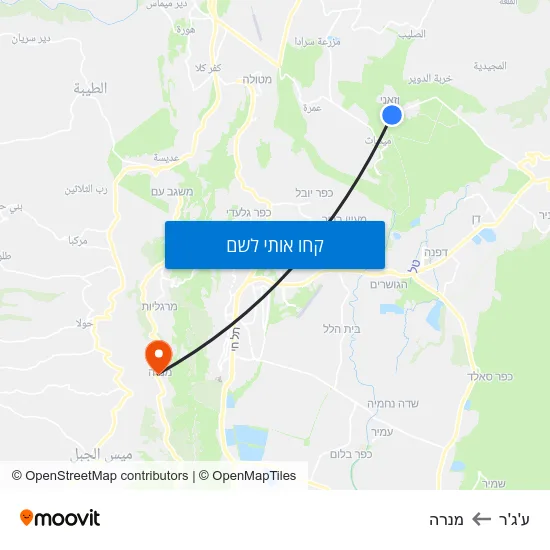 מפת ע'ג'ר למנרה