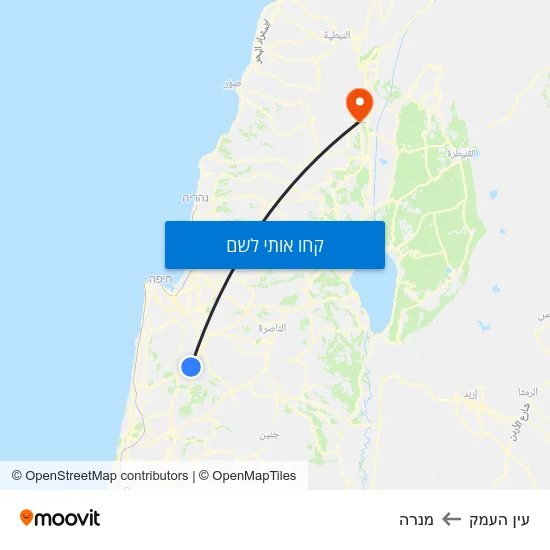 מפת עין העמק למנרה