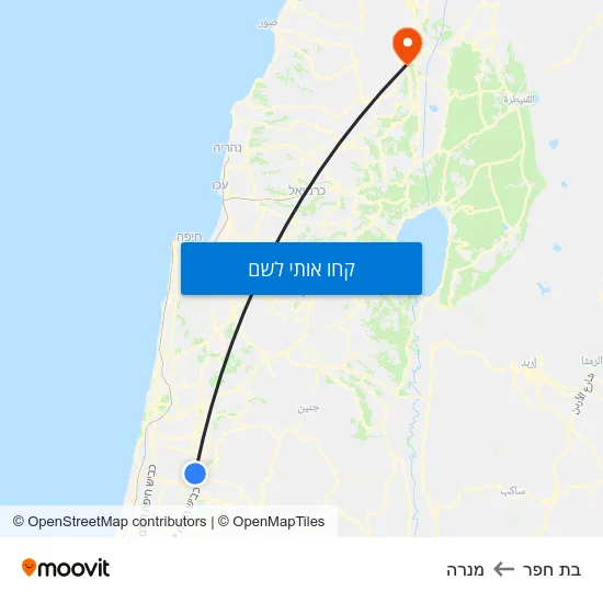 מפת בת חפר למנרה
