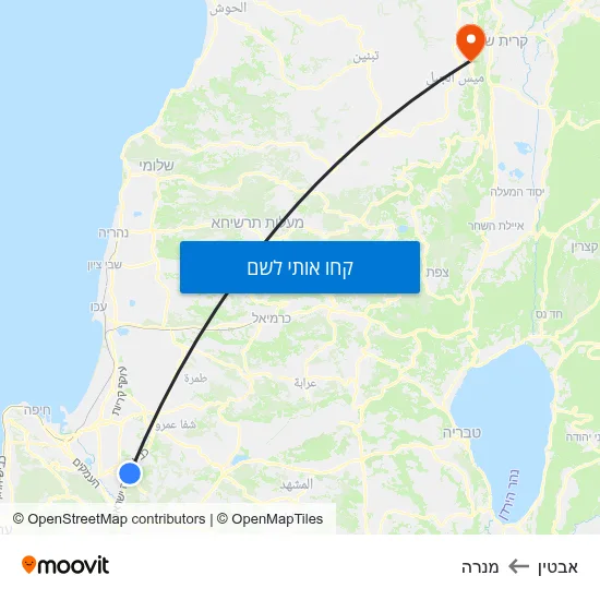 מפת אבטין למנרה