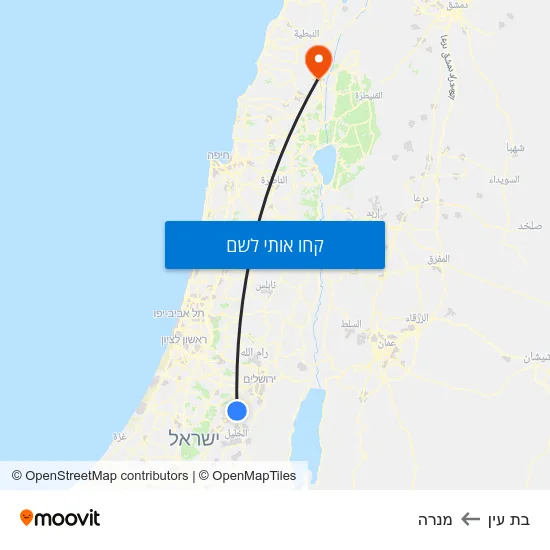 מפת בת עין למנרה
