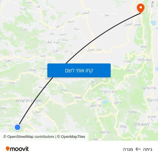 מפת גיתה למנרה