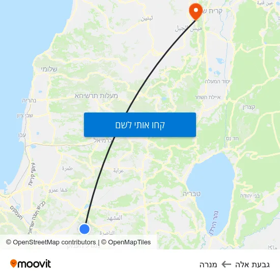 מפת גבעת אלה למנרה