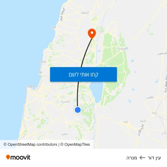 מפת עין דור למנרה