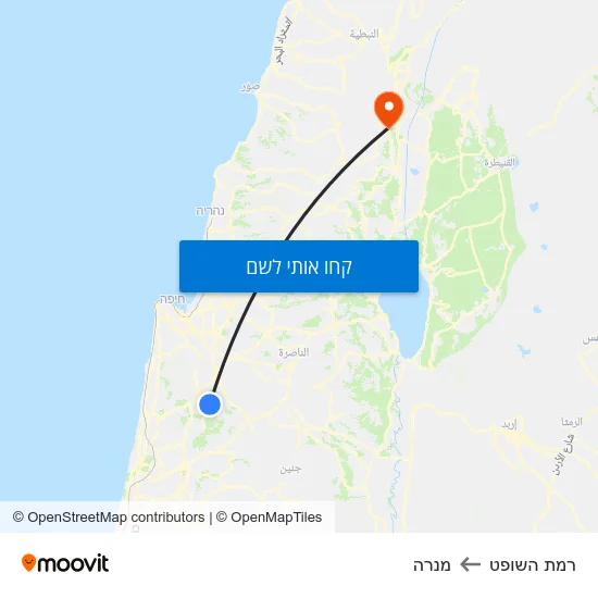 מפת רמת השופט למנרה