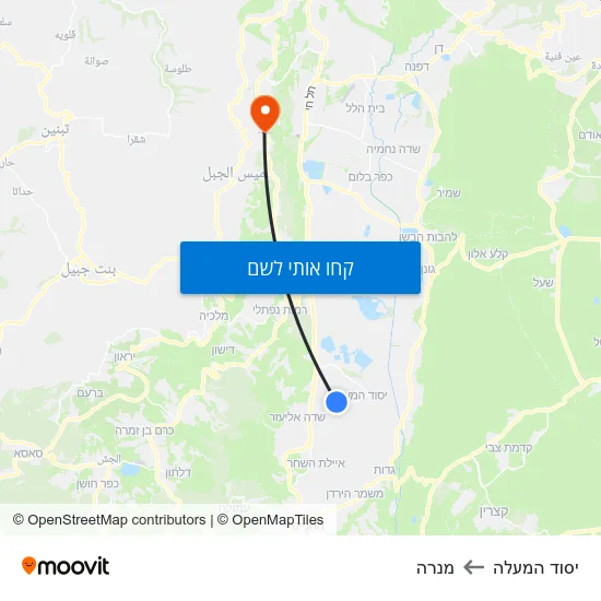 מפת יסוד המעלה למנרה