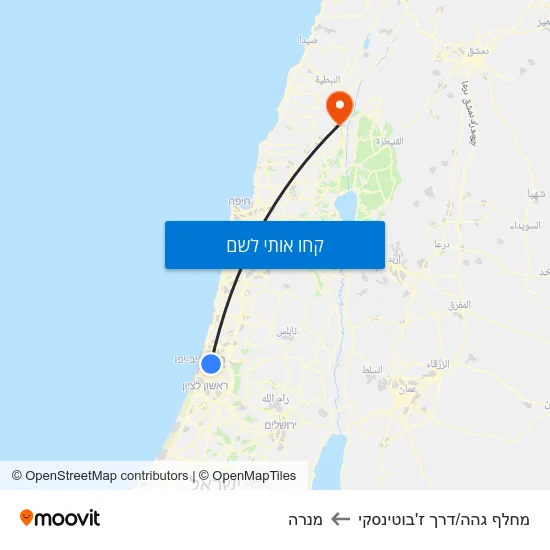מפת מחלף גהה/דרך ז'בוטינסקי למנרה
