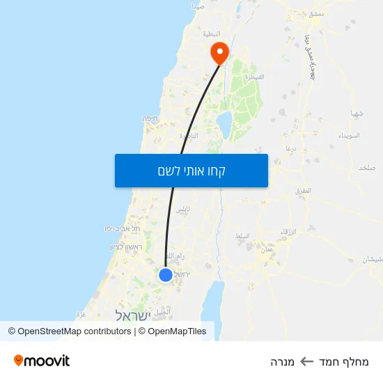 מפת מחלף חמד למנרה