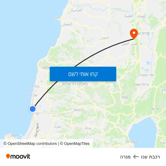 מפת רכבת עכו למנרה