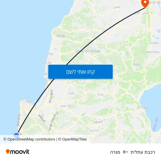 מפת רכבת עתלית למנרה