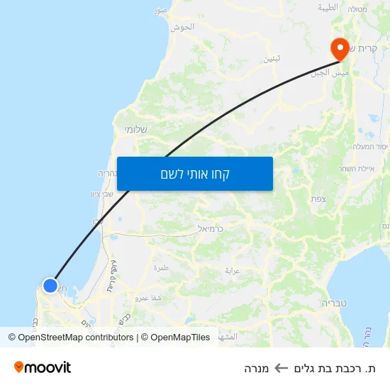 מפת ת. רכבת בת גלים למנרה