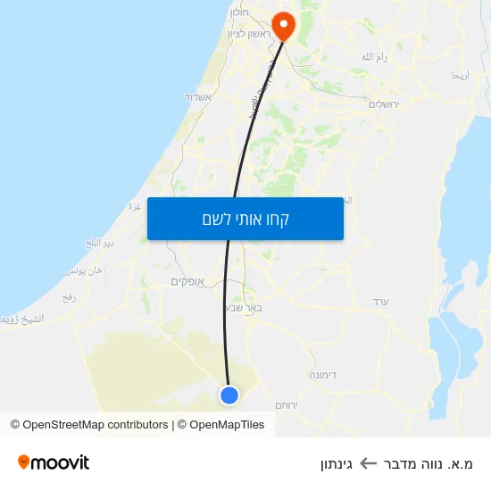 מפת מ.א. נווה מדבר לגינתון