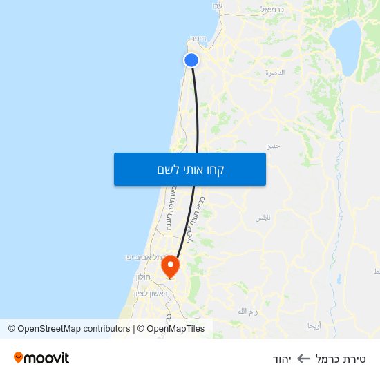 מפת טירת כרמל ליהוד