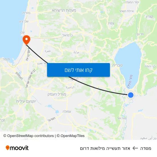 מפת מסדה לאזור תעשייה מילואות דרום