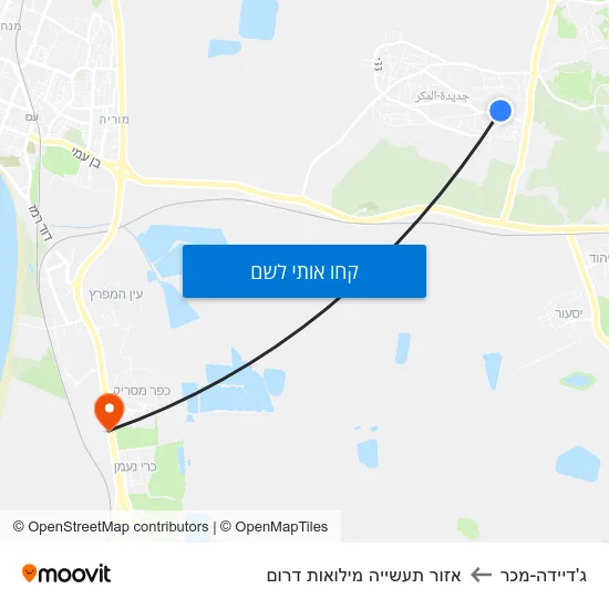 מפת ג'דיידה-מכר לאזור תעשייה מילואות דרום