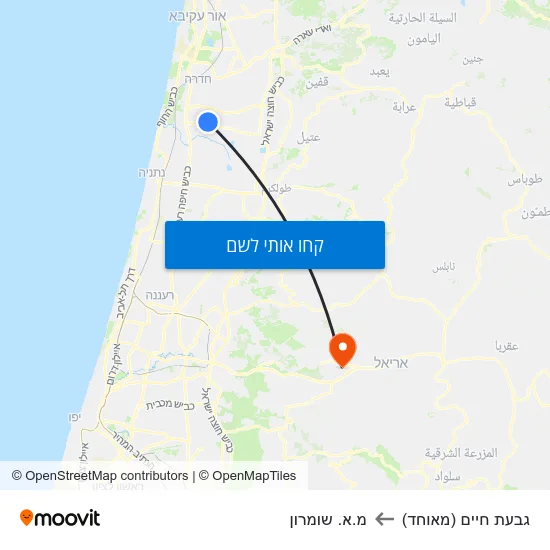 מפת גבעת חיים (מאוחד) למ.א. שומרון