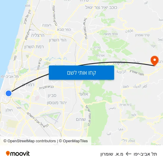 מפת תל אביב-יפו למ.א. שומרון