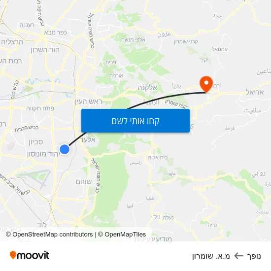 מפת נופך למ.א. שומרון