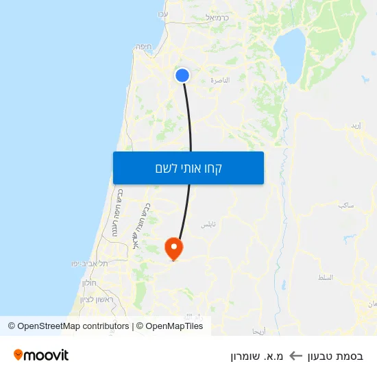 מפת בסמת טבעון למ.א. שומרון