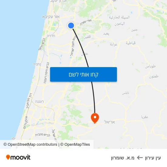 מפת עין עירון למ.א. שומרון