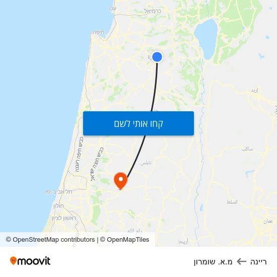 מפת ריינה למ.א. שומרון