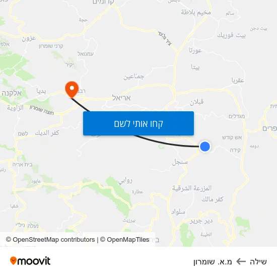 מפת שילה למ.א. שומרון