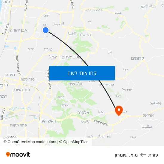 מפת פורת למ.א. שומרון