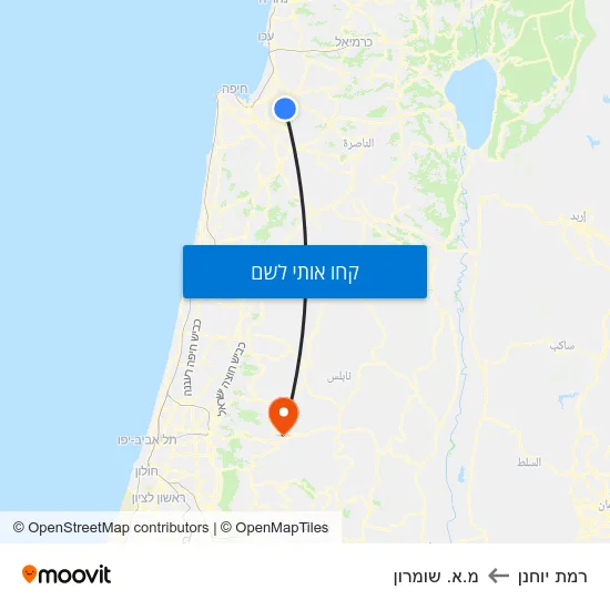 מפת רמת יוחנן למ.א. שומרון