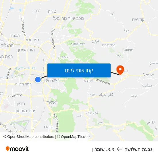 מפת גבעת השלושה למ.א. שומרון